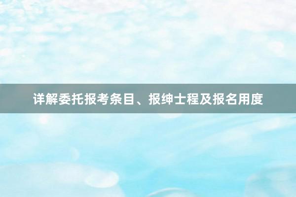 详解委托报考条目、报绅士程及报名用度