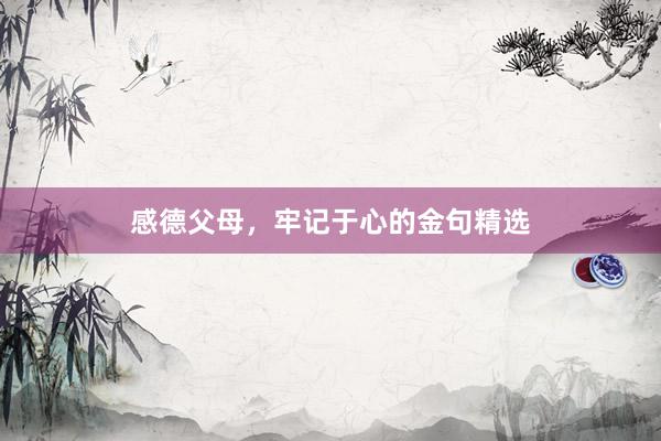感德父母，牢记于心的金句精选