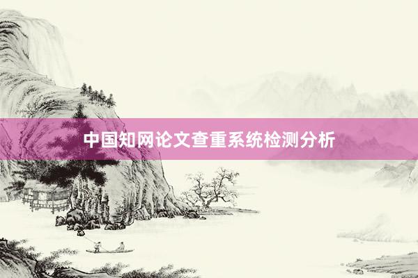 中国知网论文查重系统检测分析